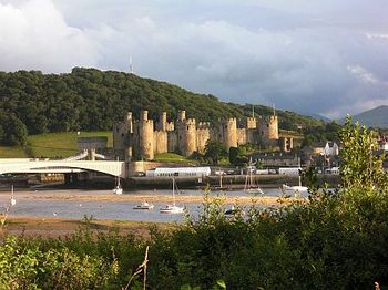 Conwy Castle from foot/cycle path which can be reached from Lymehurst Bed and Breakfast Llandudno